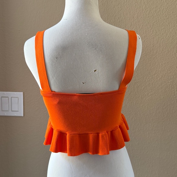 Orange Ruffle Crop Top - Picture 4 of 5
